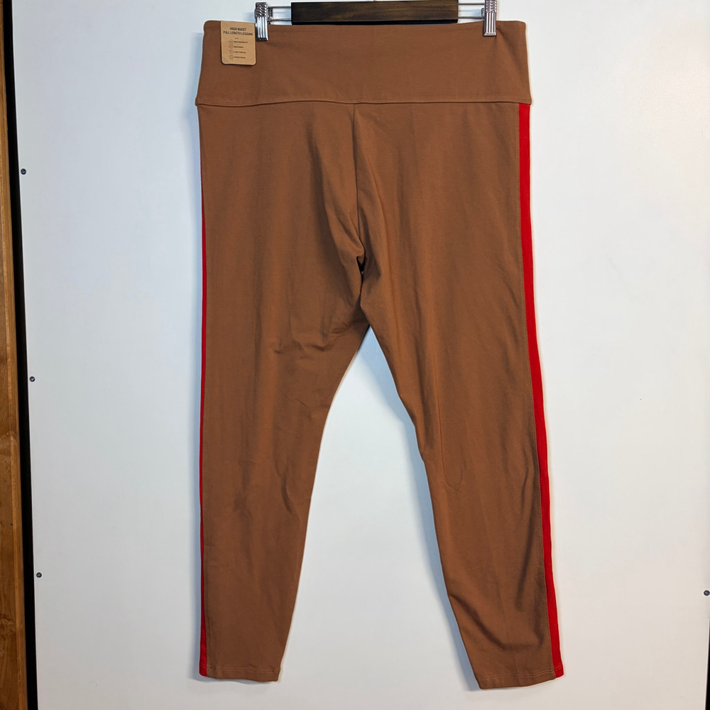 Victroria's Secret PINK Victoria's Secret Leggings XXL Brown Red Striped NEW - Picture 11 of 15
